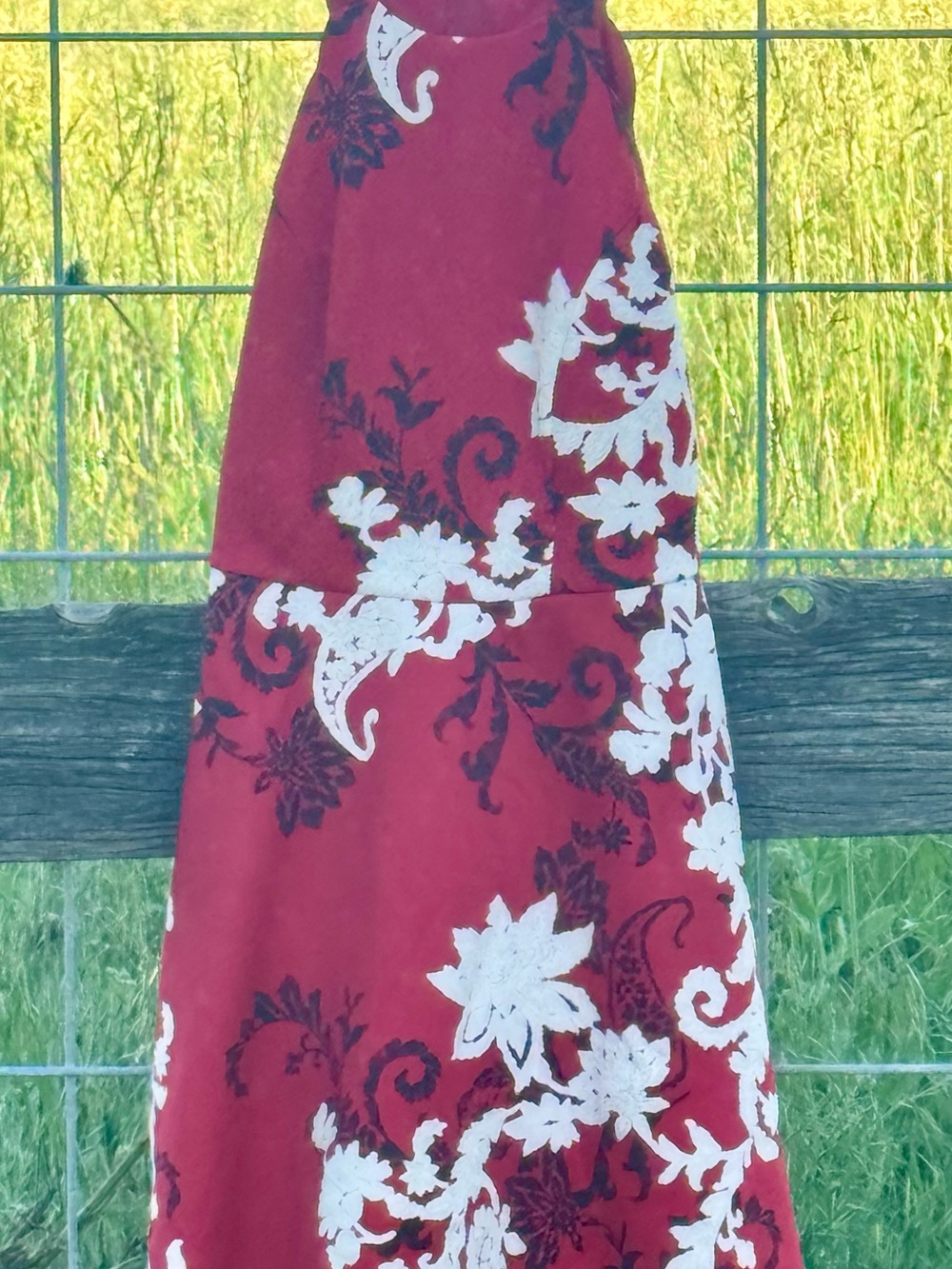TRIXXI Red Floral‎ Fit & Flare Cocktail Dress Womens Medium M Sleeveless